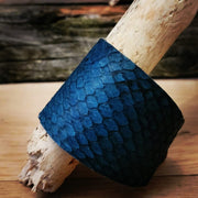 Unique Handmade Fish Leather Cuff Bracelet | Sustainable Mahi Mahi, Sea Bass, & Paiche Options